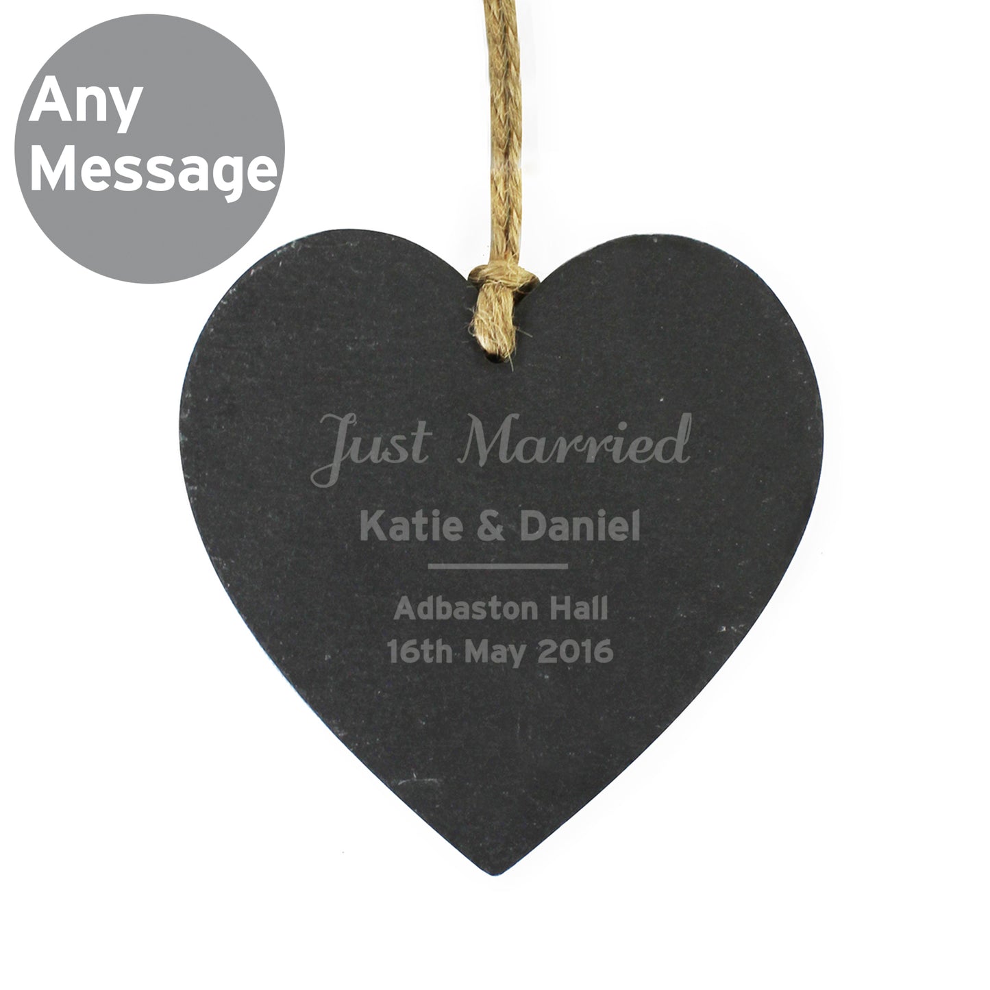 Personalised Classic Slate Heart Decoration - MK&JD Gifts