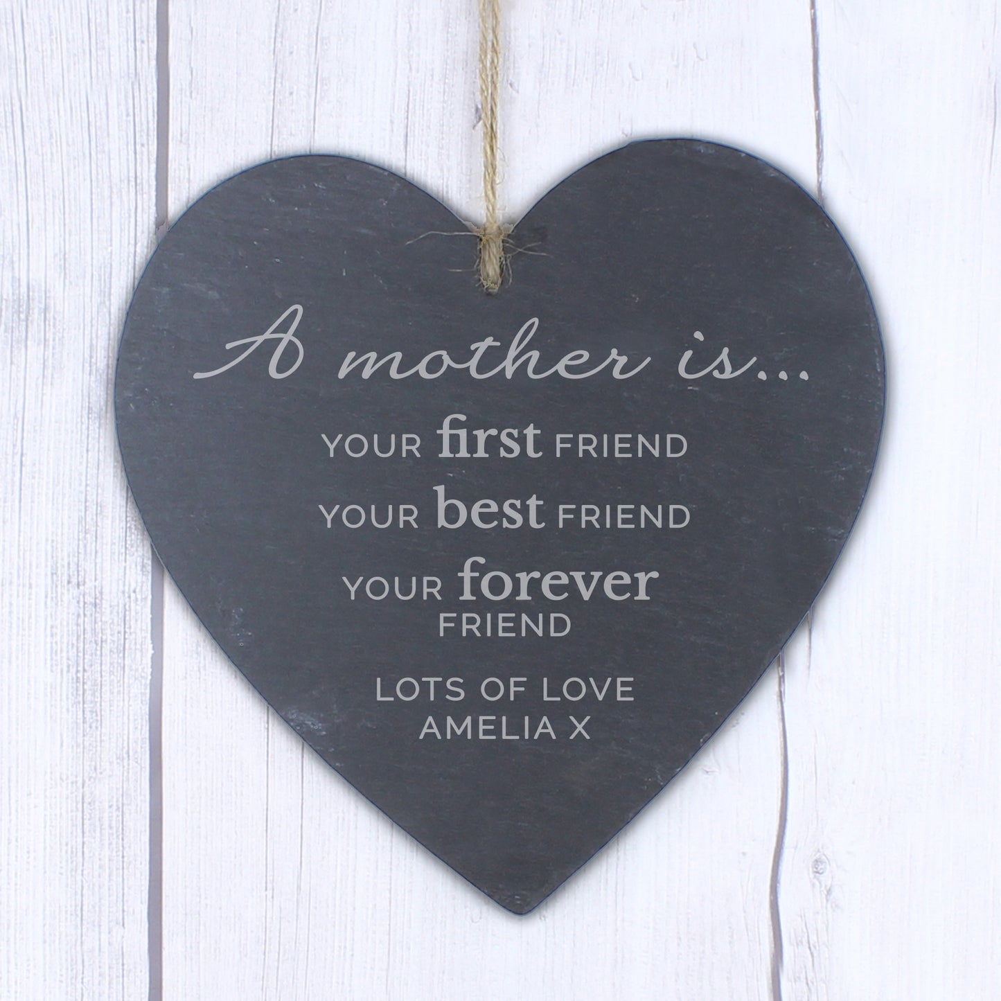 Personalised 'A Mother Is' Slate Heart Decoration - MK&JD Gifts