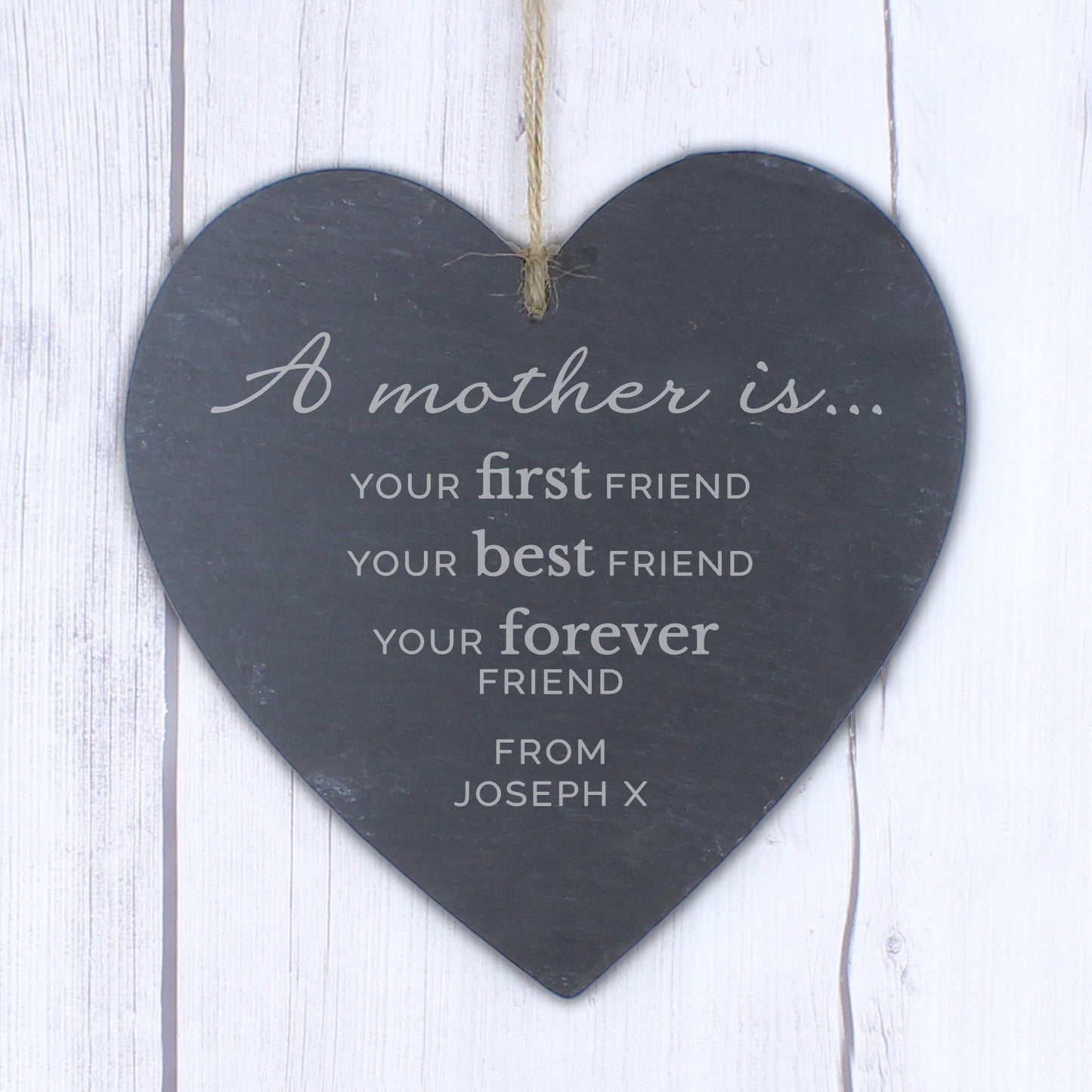 Personalised 'A Mother Is' Slate Heart Decoration - MK&JD Gifts
