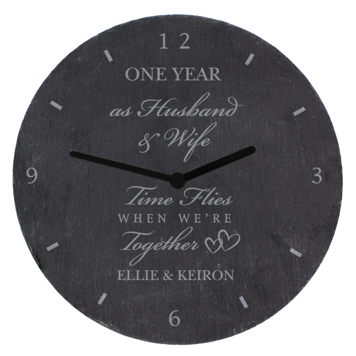 Personalised Anniversary Slate Clock - MK&JD Gifts