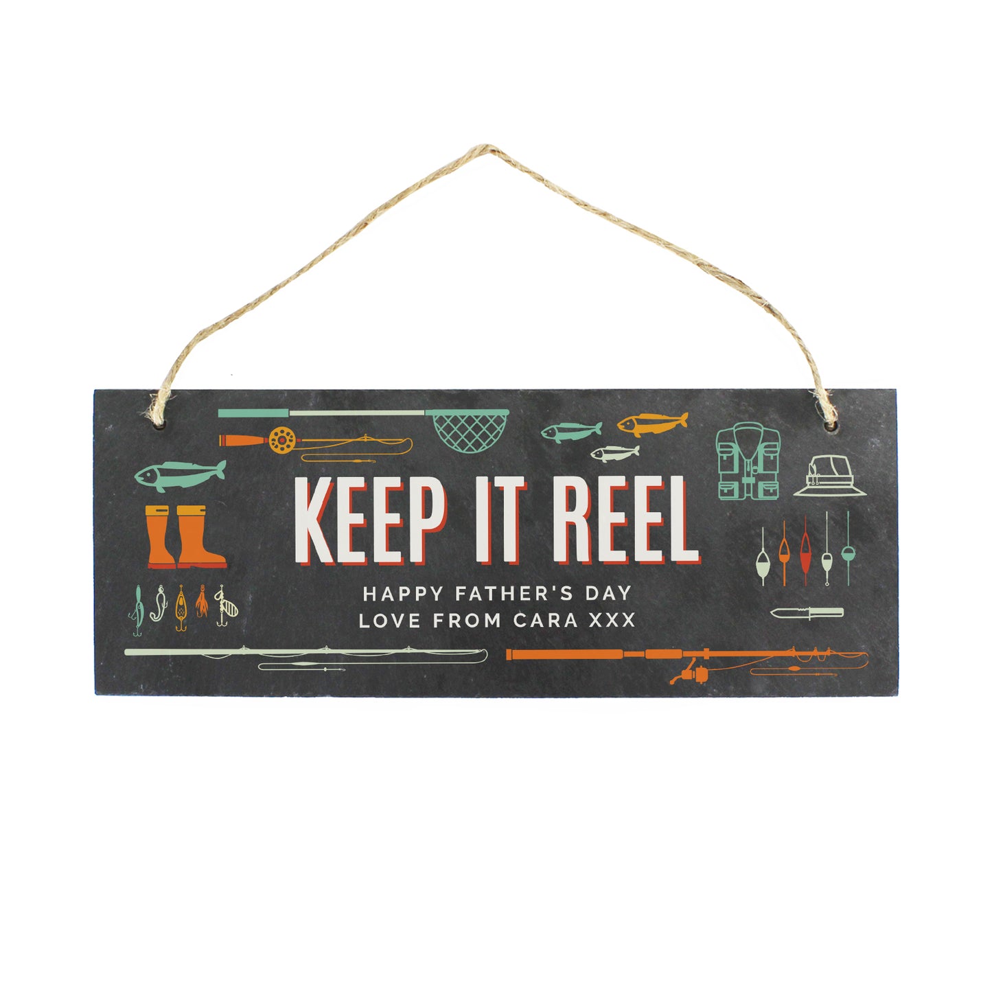 Personalised ""Keep It Reel"" Printed Hanging Slate Plaque - MK&JD Gifts