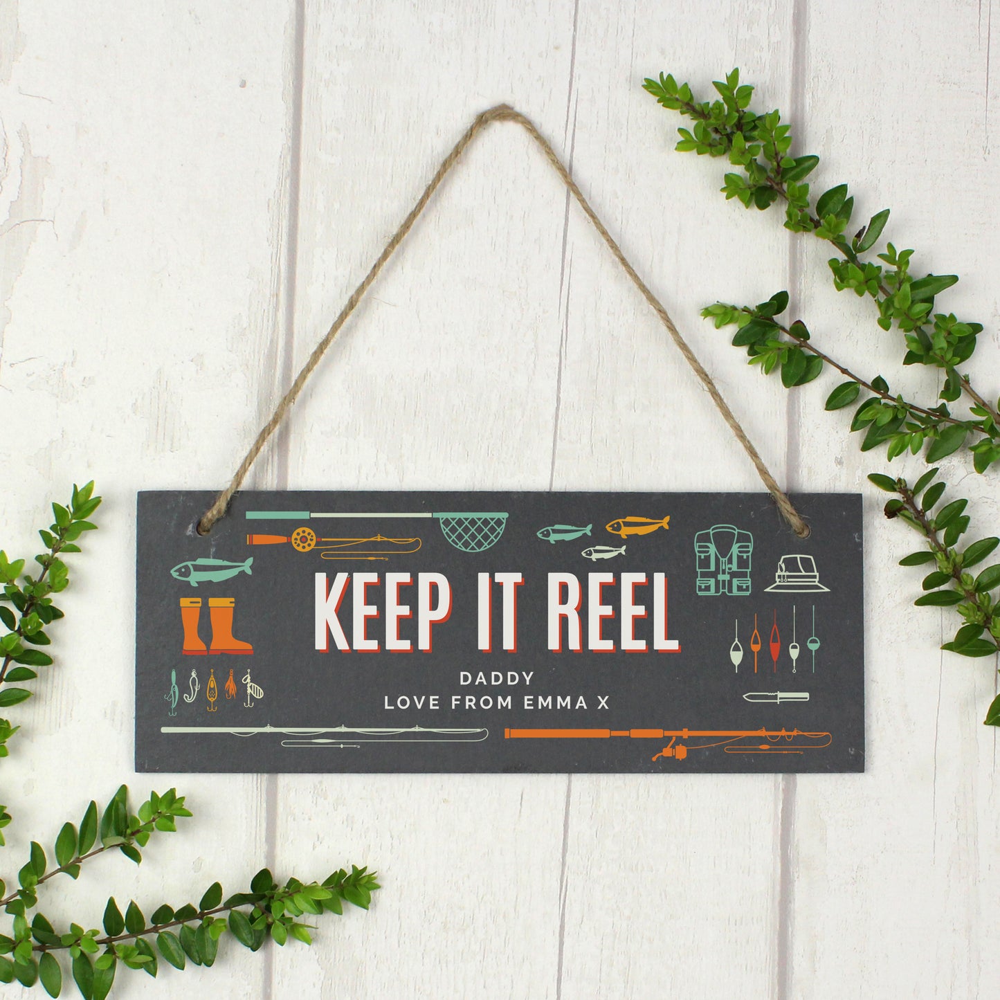 Personalised ""Keep It Reel"" Printed Hanging Slate Plaque - MK&JD Gifts