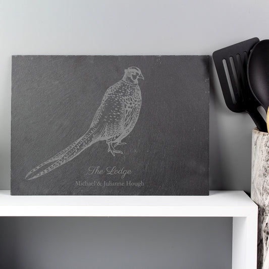 Personalised Pheasant Slate Placemat - MK&JD Gifts