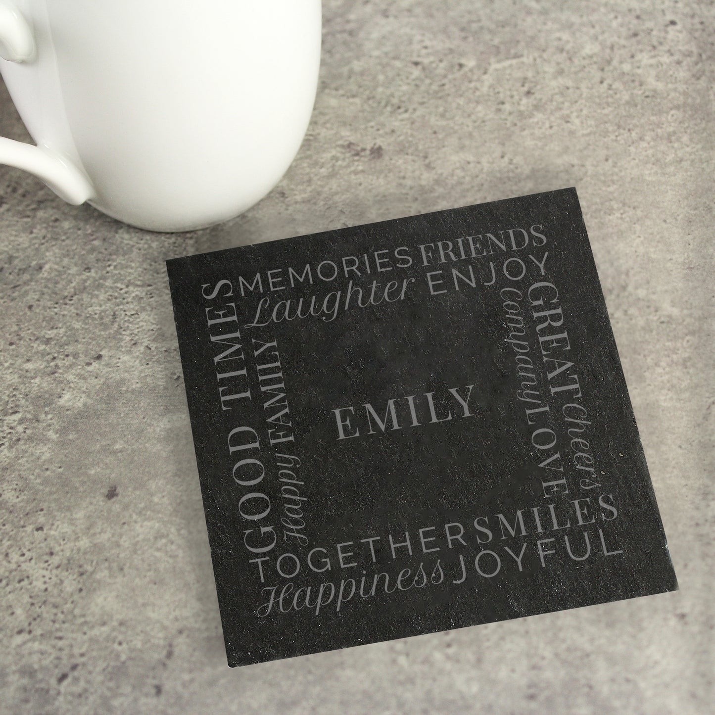 Personalised 'Together' Single Slate Coaster - MK&JD Gifts