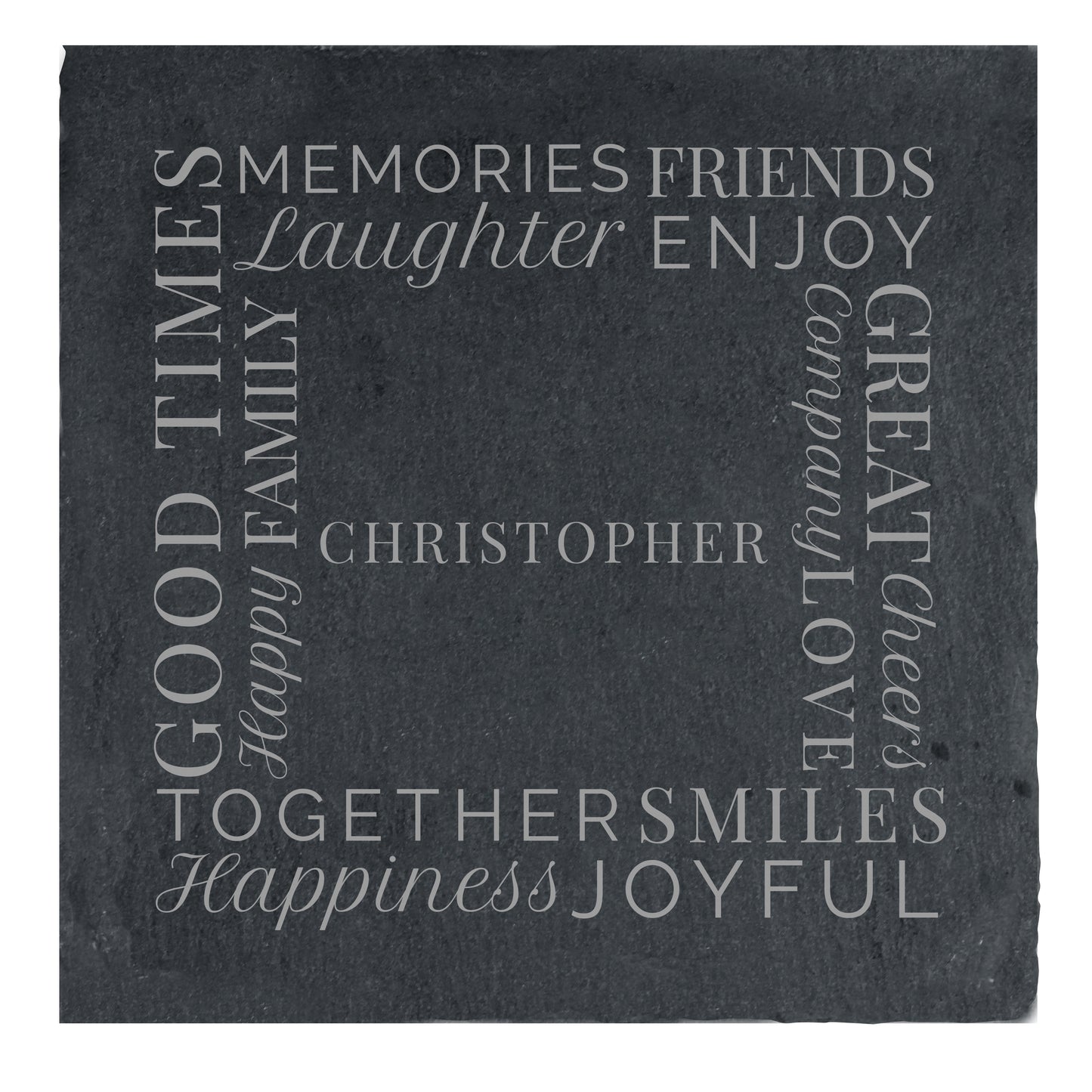 Personalised 'Together' Single Slate Coaster - MK&JD Gifts