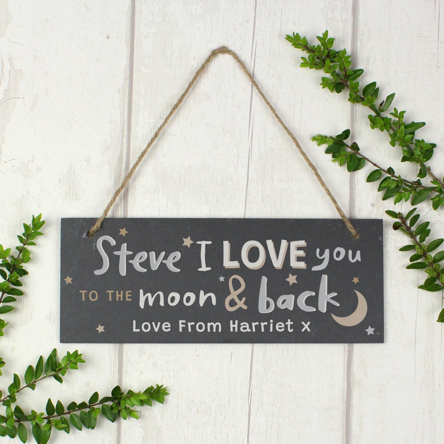 Personalised To the Moon and Back Hanging Slate Plaque - MK&JD Gifts