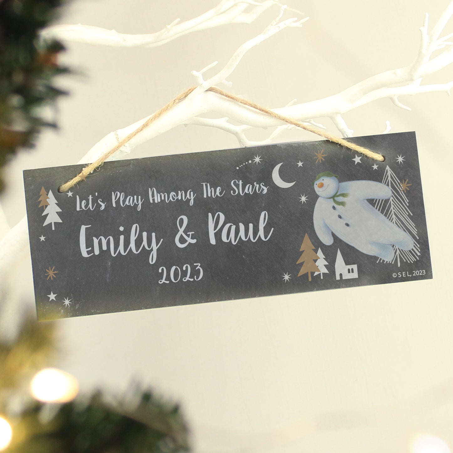 Personalised The Snowman Magical Adventure Hanging Slate Plaque - MK&JD Gifts