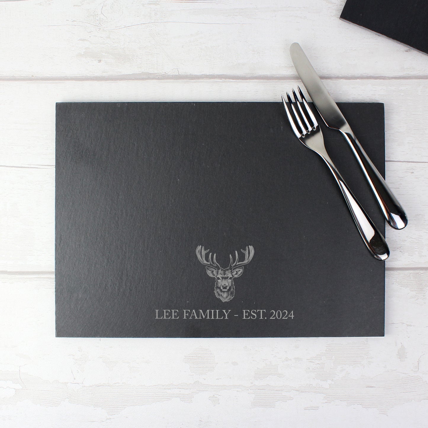 Personalised Stag Slate Placemat - MK&JD Gifts