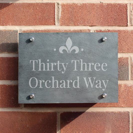Personalised Ornate Slate House Sign - MK&JD Gifts