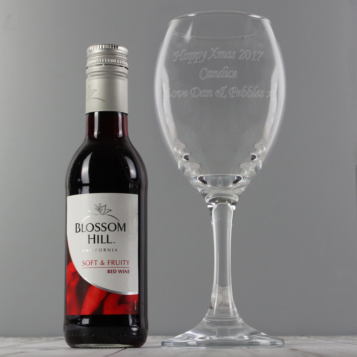 Personalised Red Wine & Wine Glass Set - MK&JD Gifts