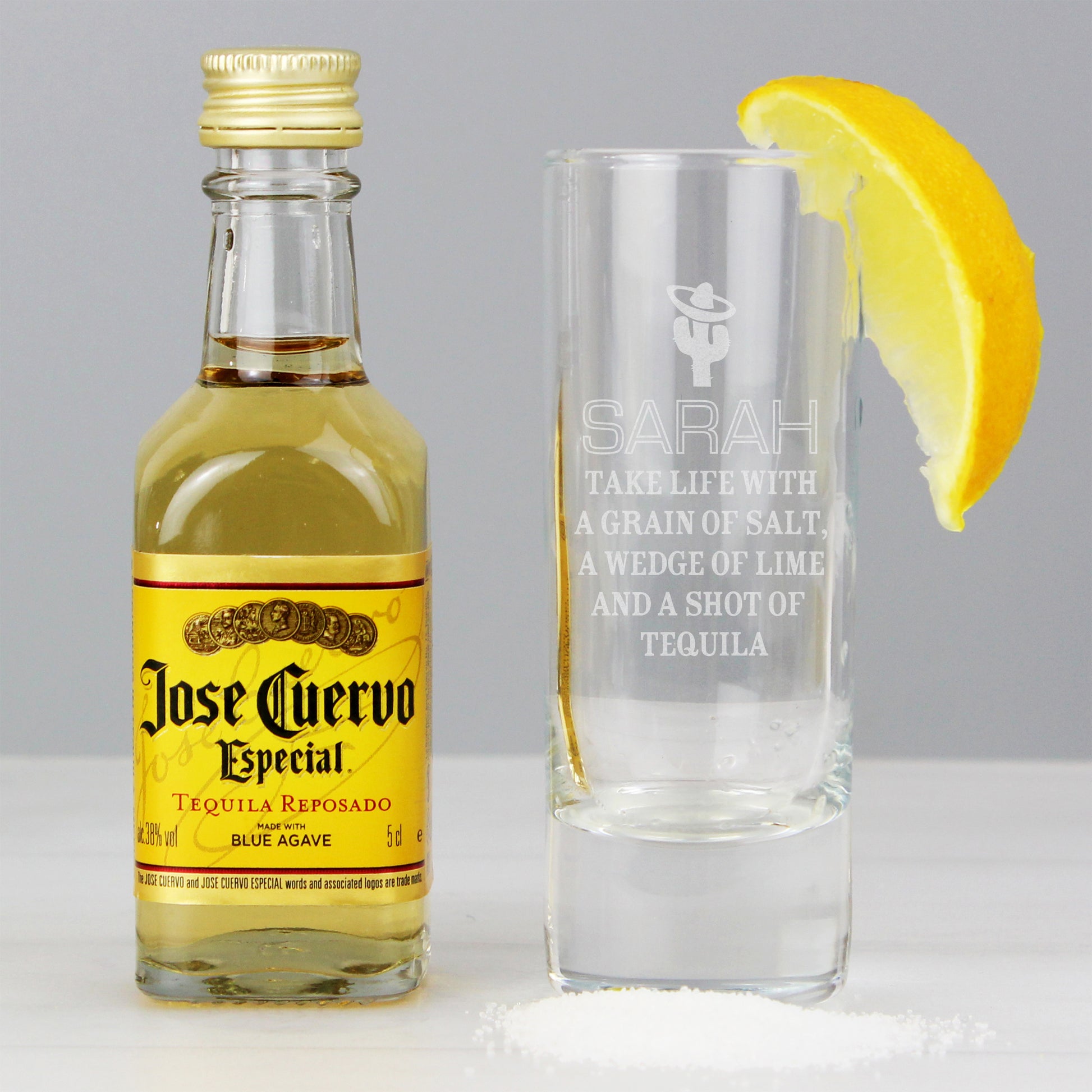 Personalised Tequila Shot Glass and Miniature Tequila - MK&JD Gifts