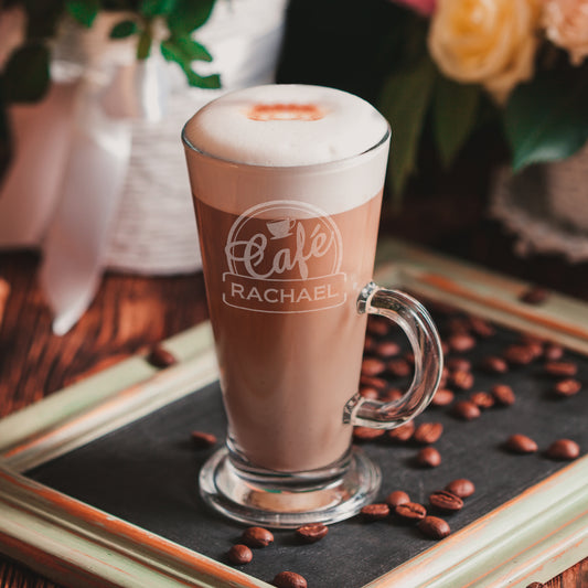Personalised Cafe Latte Glass - MK&JD Gifts