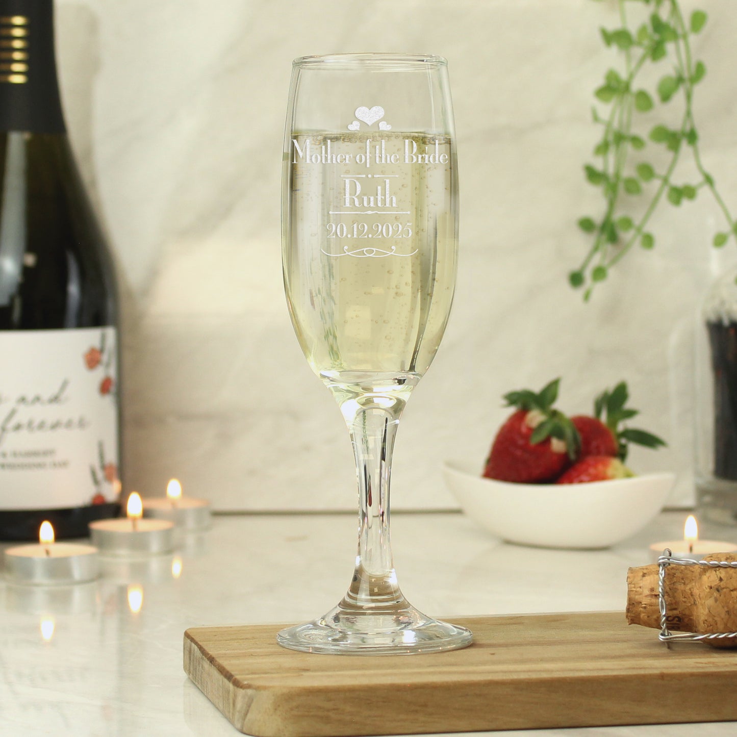 Personalised Decorative Wedding Mother of the Bride Glass Flute - MK&JD Gifts