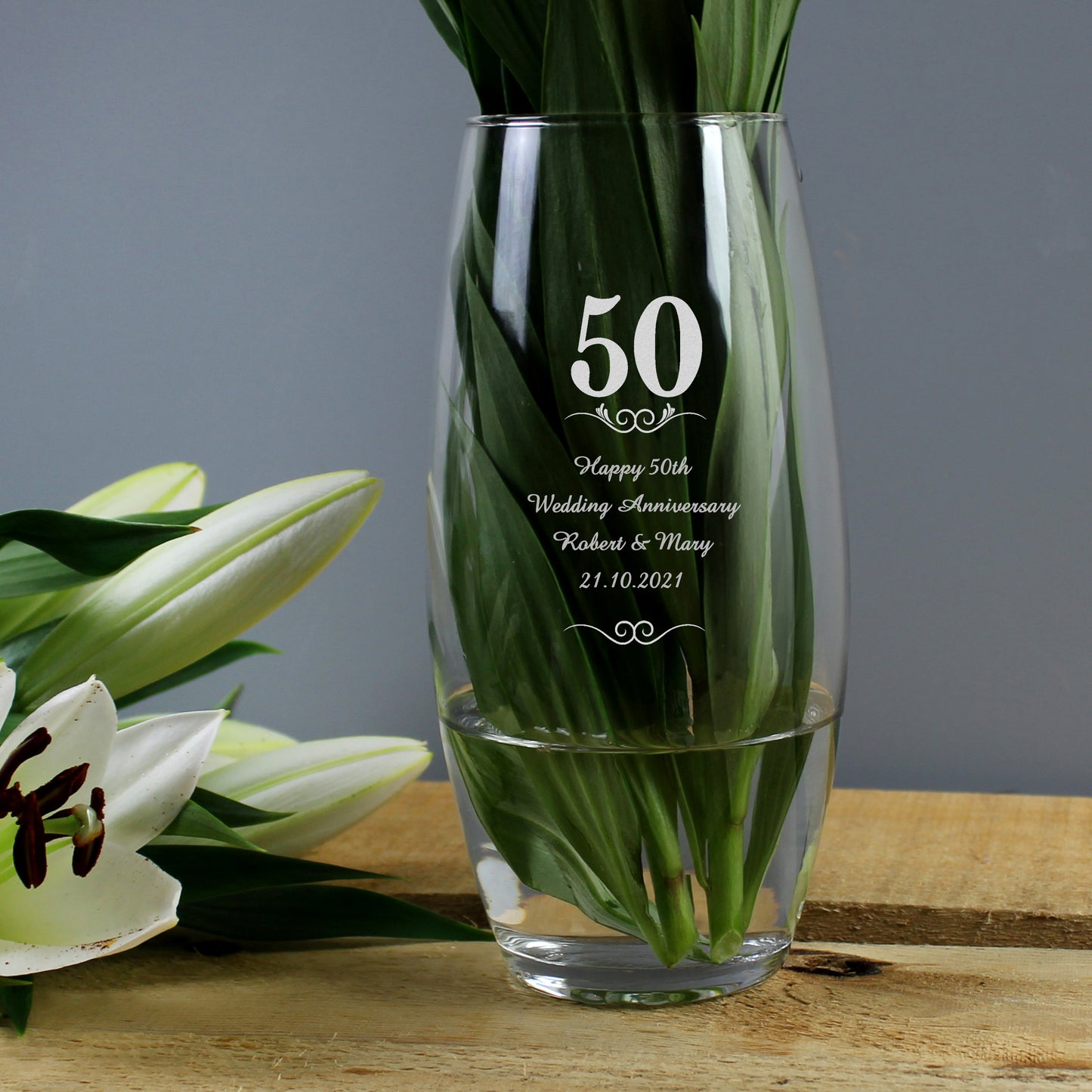 Personalised 50 Years Bullet Vase - MK&JD Gifts