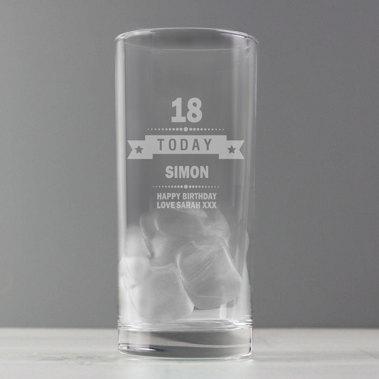 Personalised Birthday Star Hi Ball Glass - MK&JD Gifts