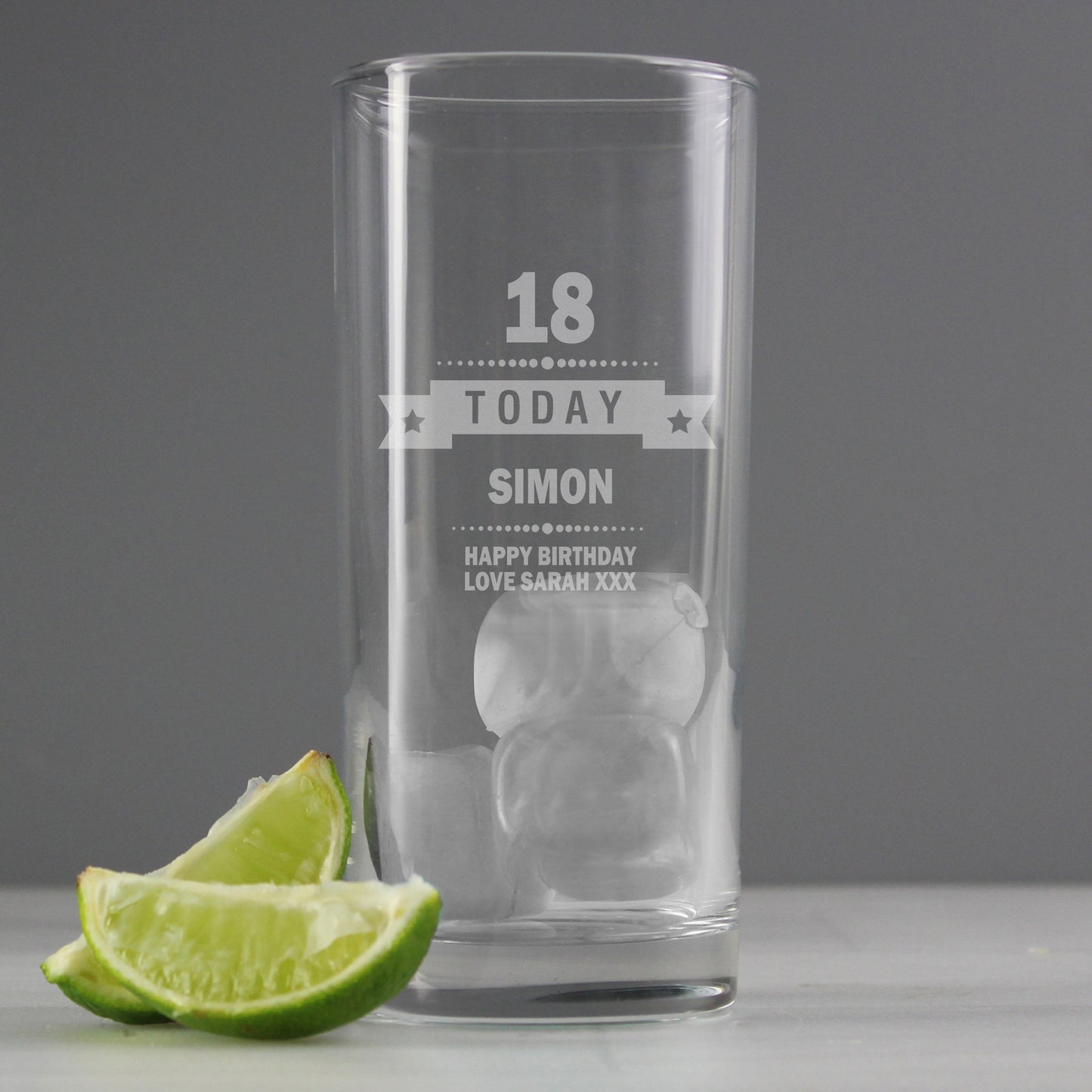 Personalised Birthday Star Hi Ball Glass - MK&JD Gifts
