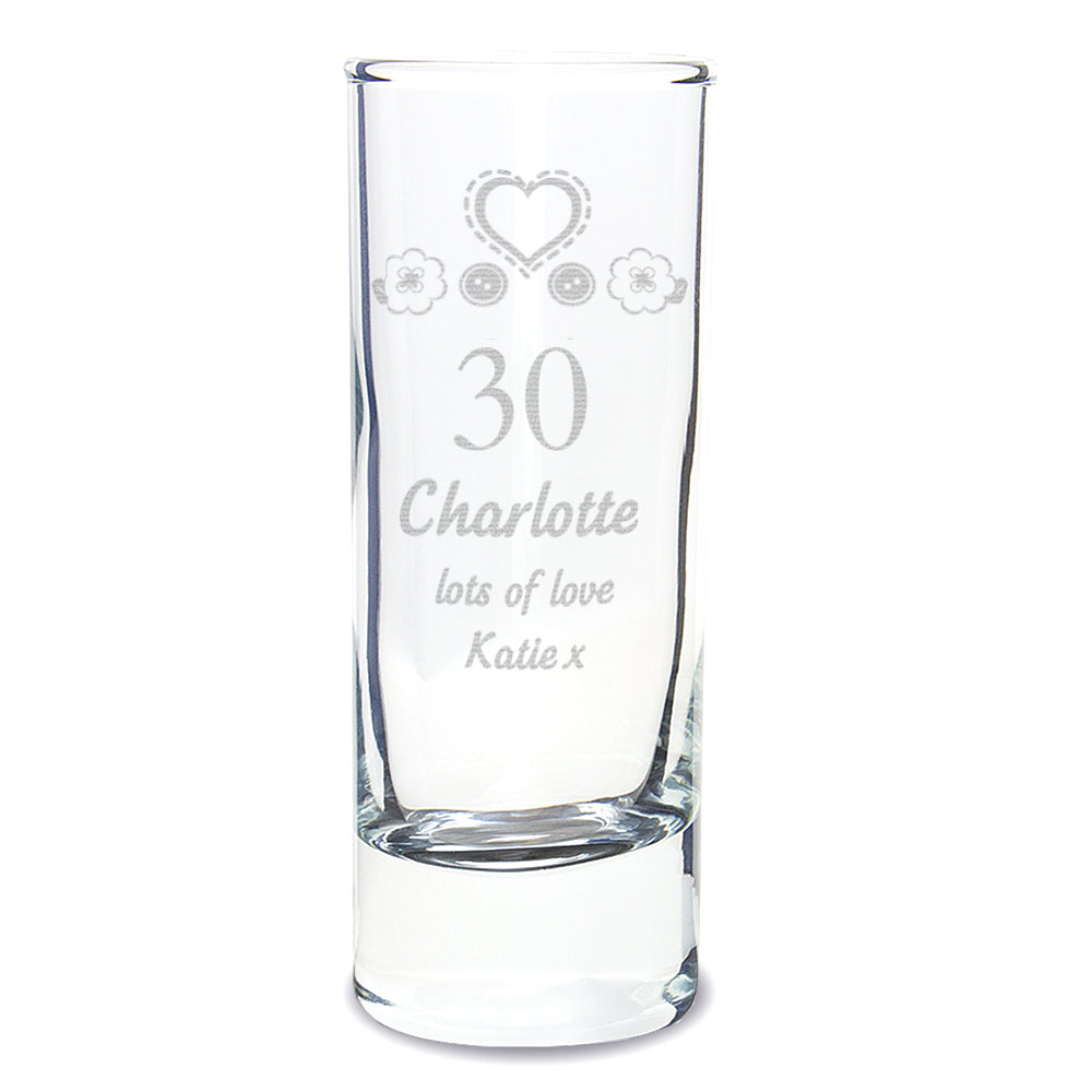 Personalised Birthday Craft Shot Glass Engraved - MK&JD Gifts