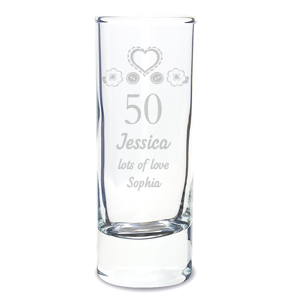 Personalised Birthday Craft Shot Glass Engraved - MK&JD Gifts