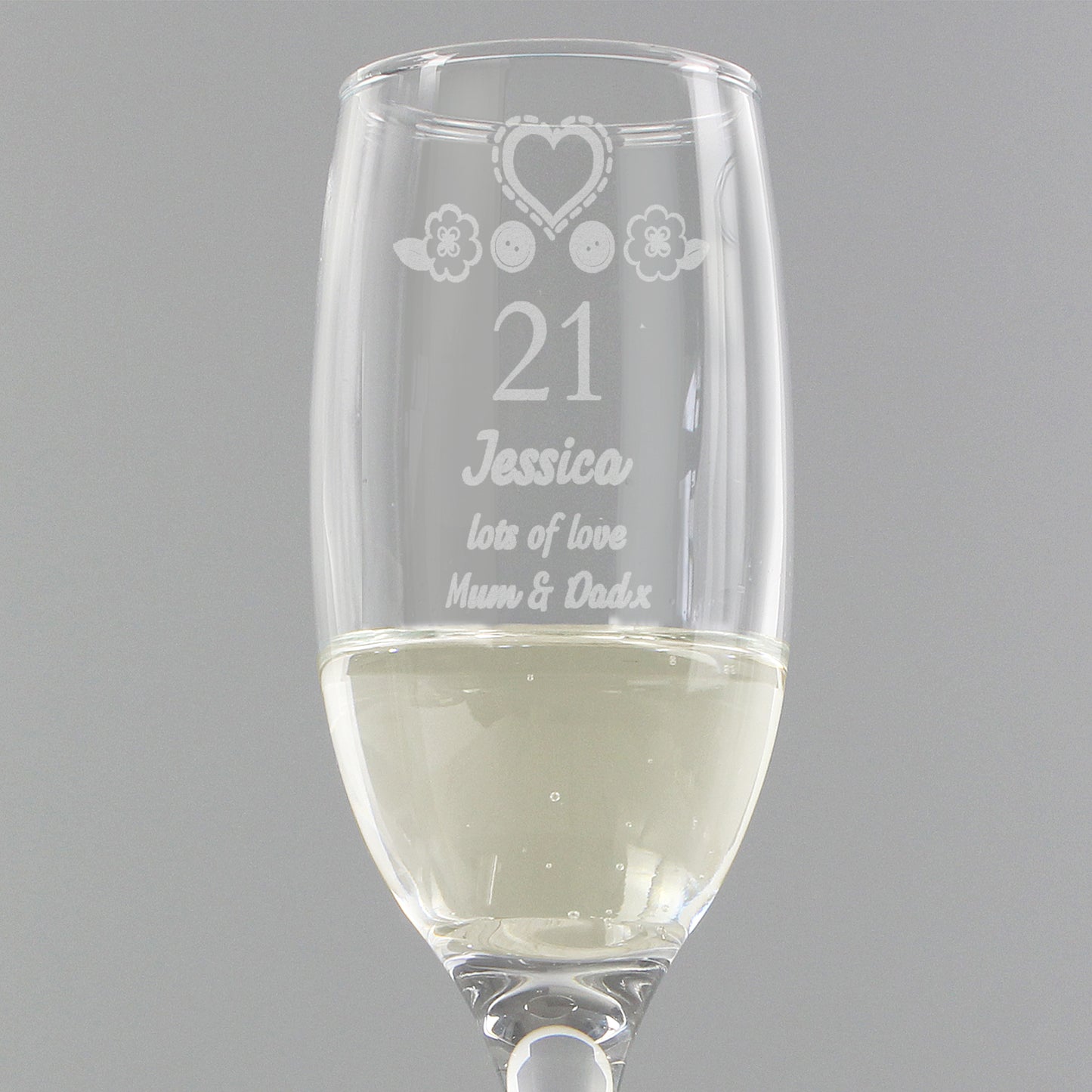 Personalised Birthday Craft Flute Glass - MK&JD Gifts