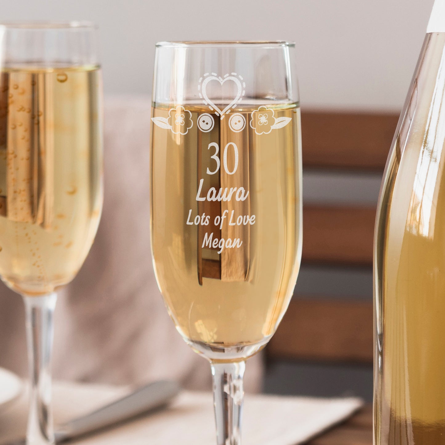 Personalised Birthday Craft Flute Glass - MK&JD Gifts