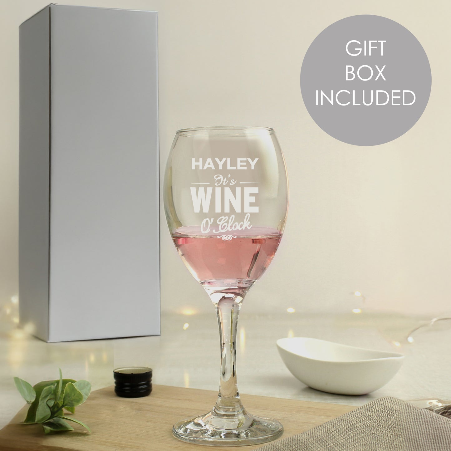Personalised Wine O'Clock Engraved Wine Glass - MK&JD Gifts