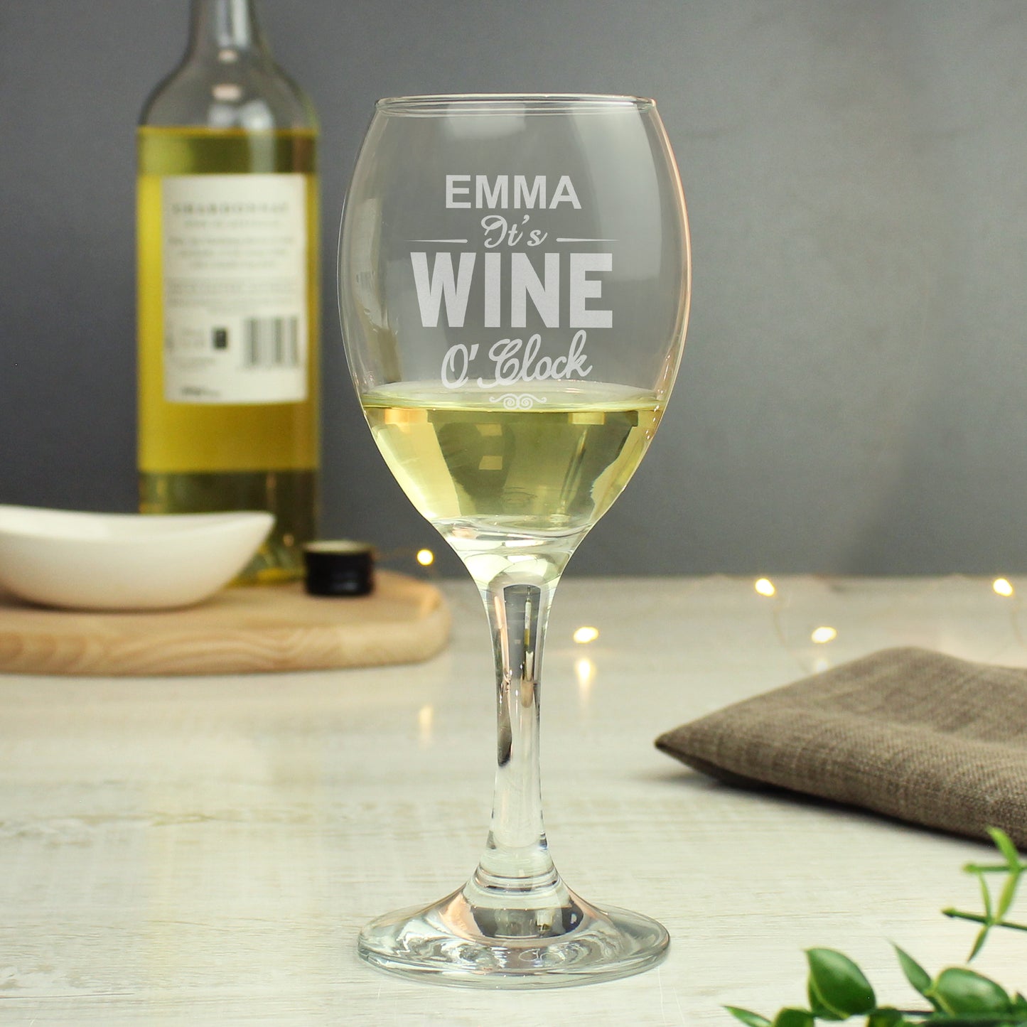 Personalised Wine O'Clock Engraved Wine Glass - MK&JD Gifts