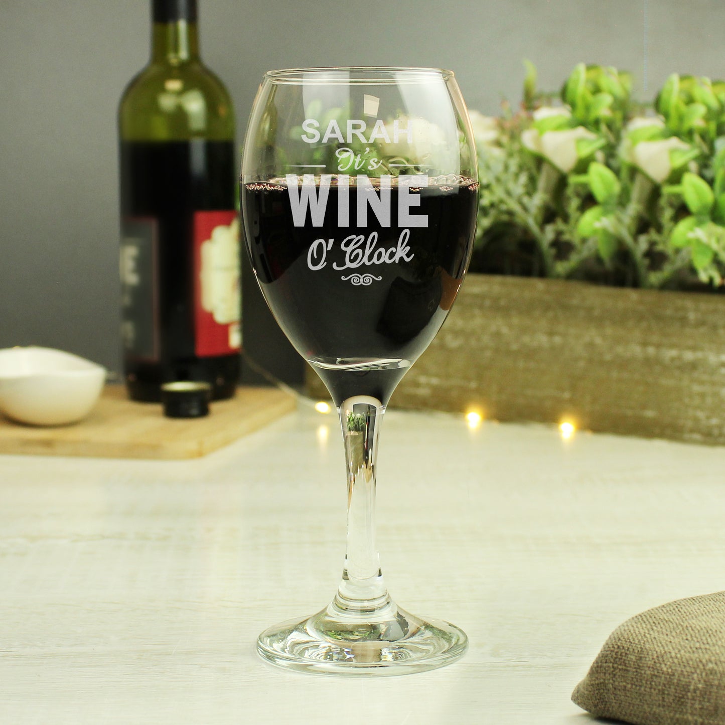Personalised Wine O'Clock Engraved Wine Glass - MK&JD Gifts