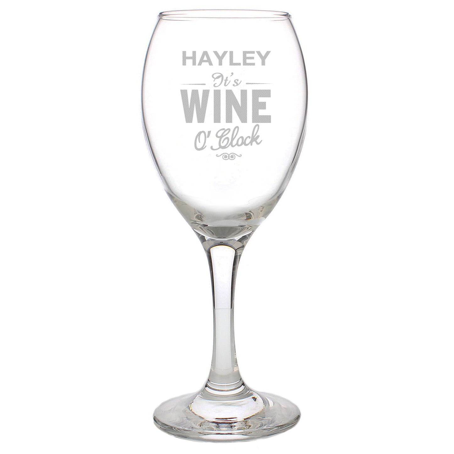 Personalised Wine O'Clock Engraved Wine Glass - MK&JD Gifts