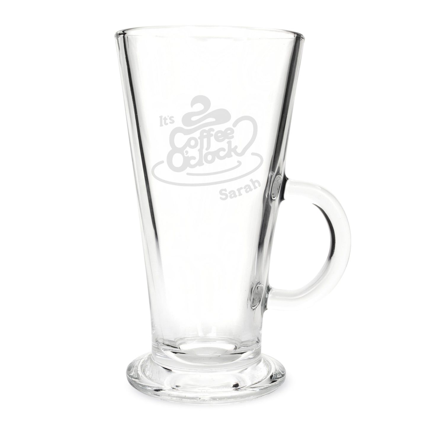 Personalised Coffee O Clock Latte Glass - MK&JD Gifts