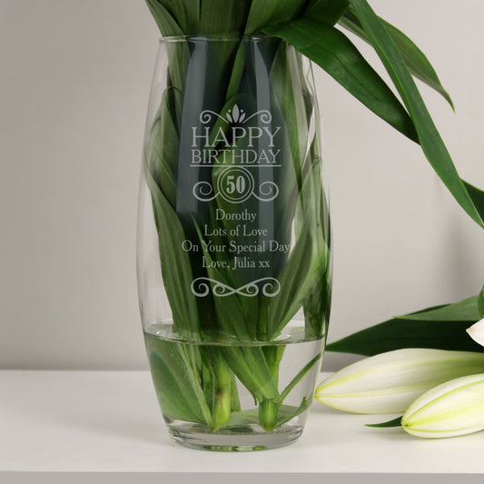 Personalised Birthday Bullet Vase - MK&JD Gifts