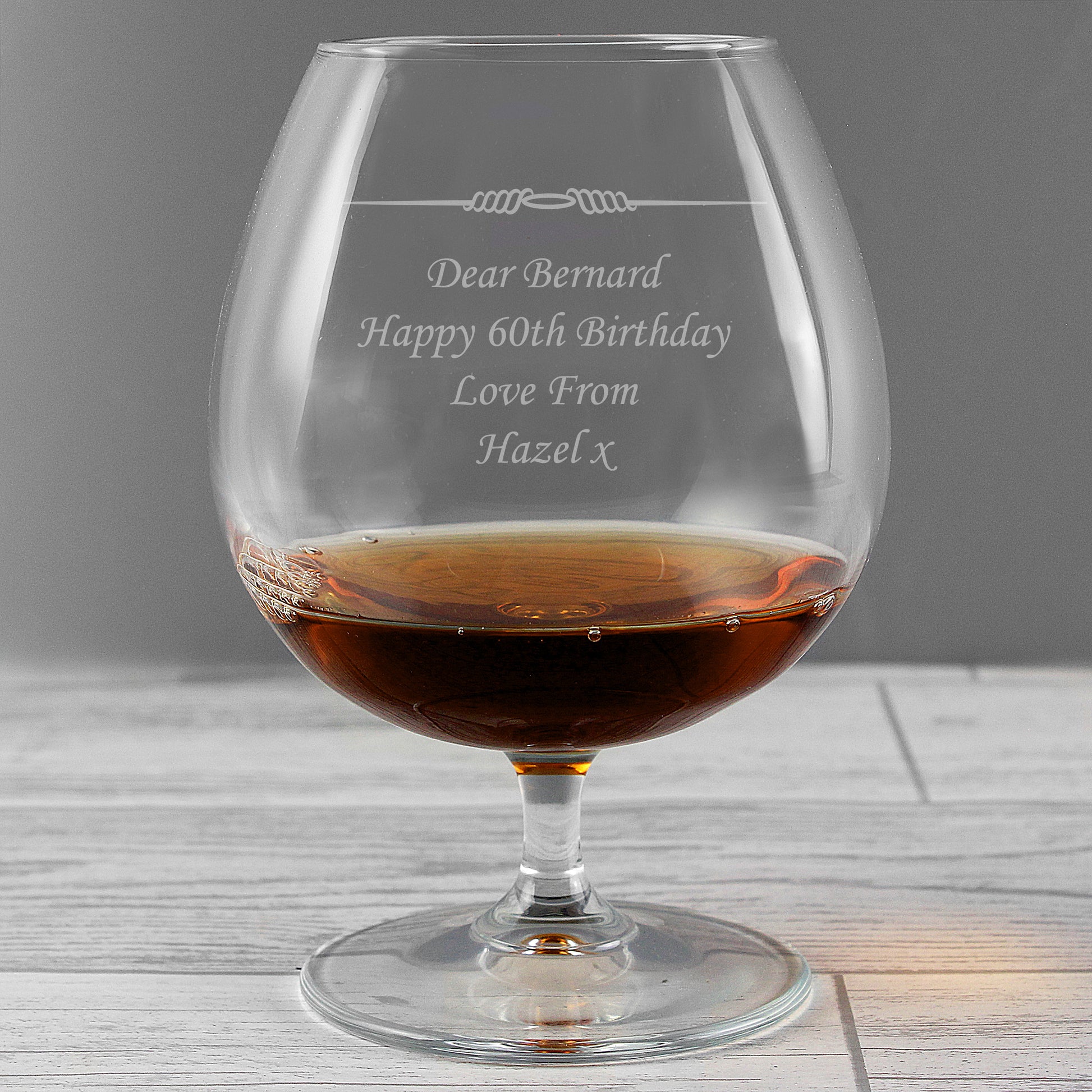 Personalised Decorative Brandy Glass - MK&JD Gifts