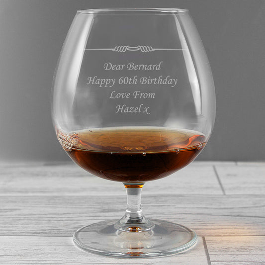 Personalised Decorative Brandy Glass - MK&JD Gifts