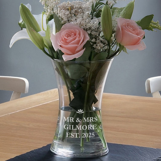 Personalised Bold Font Glass Vase - MK&JD Gifts