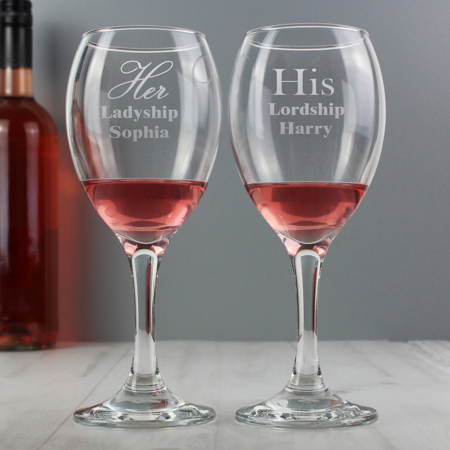 Personalised His & Her Wine Glass Set - MK&JD Gifts