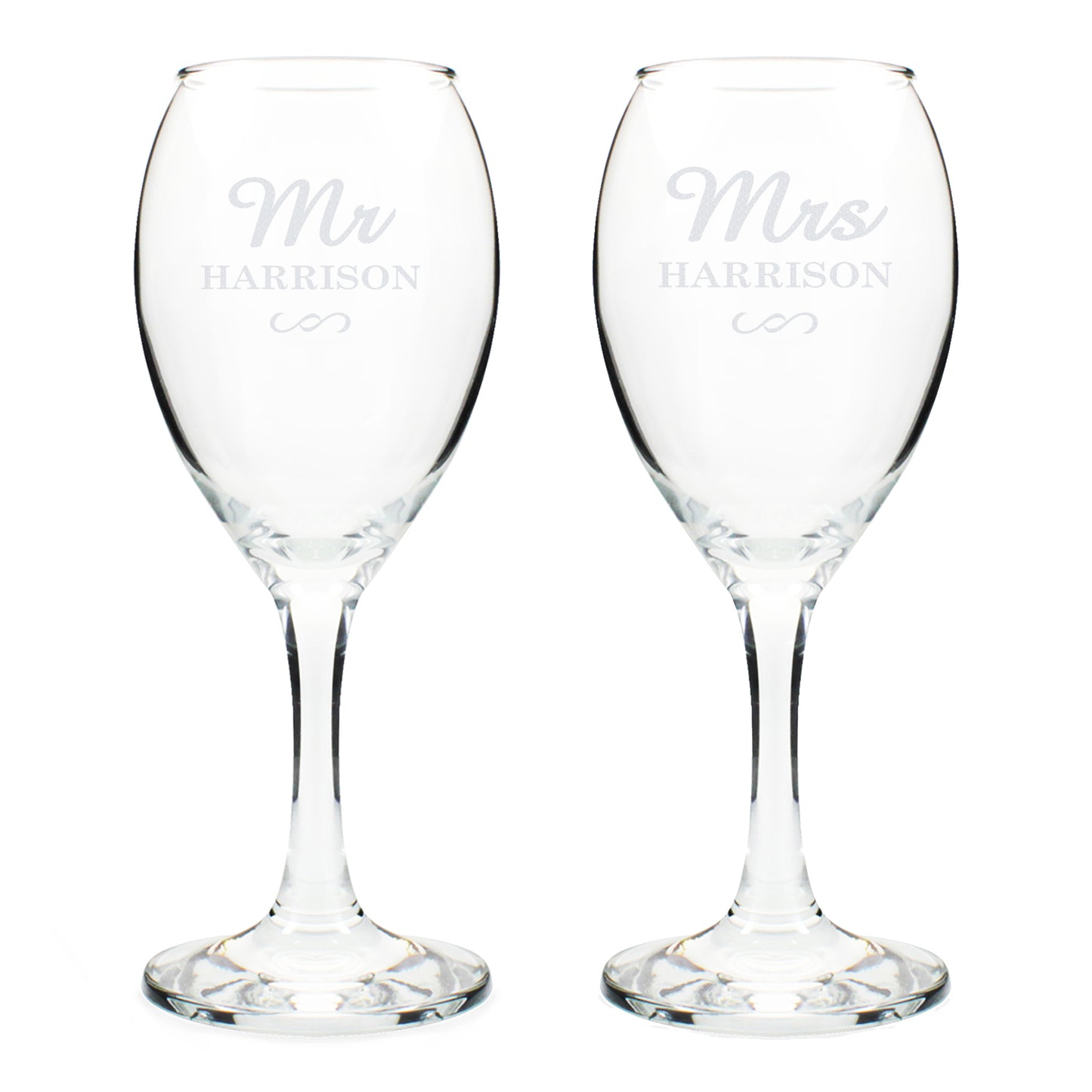 Personalised Mr & Mrs Wine Glass Set - MK&JD Gifts