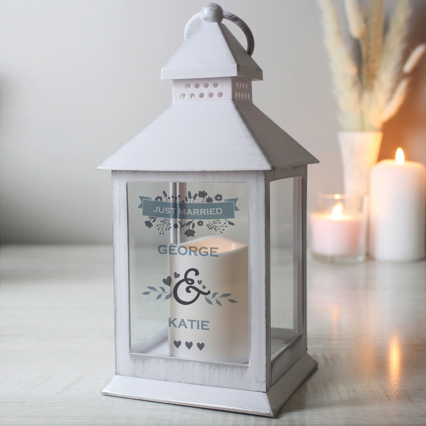 Personalised Couples Special Date White Lantern - MK&JD Gifts