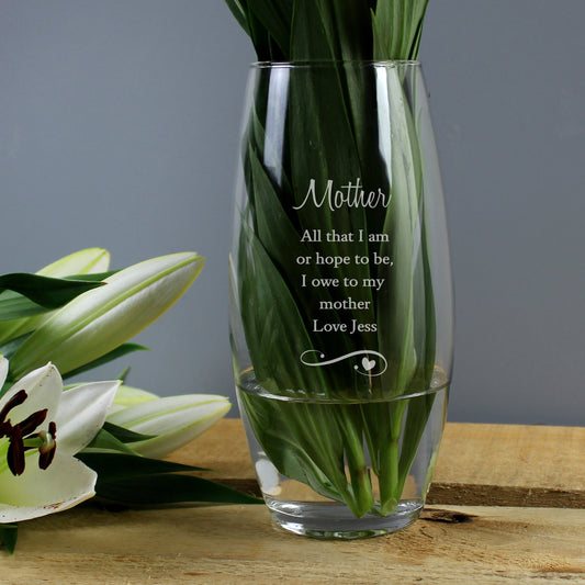 Personalised Swirls & Hearts Bullet Vase - MK&JD Gifts