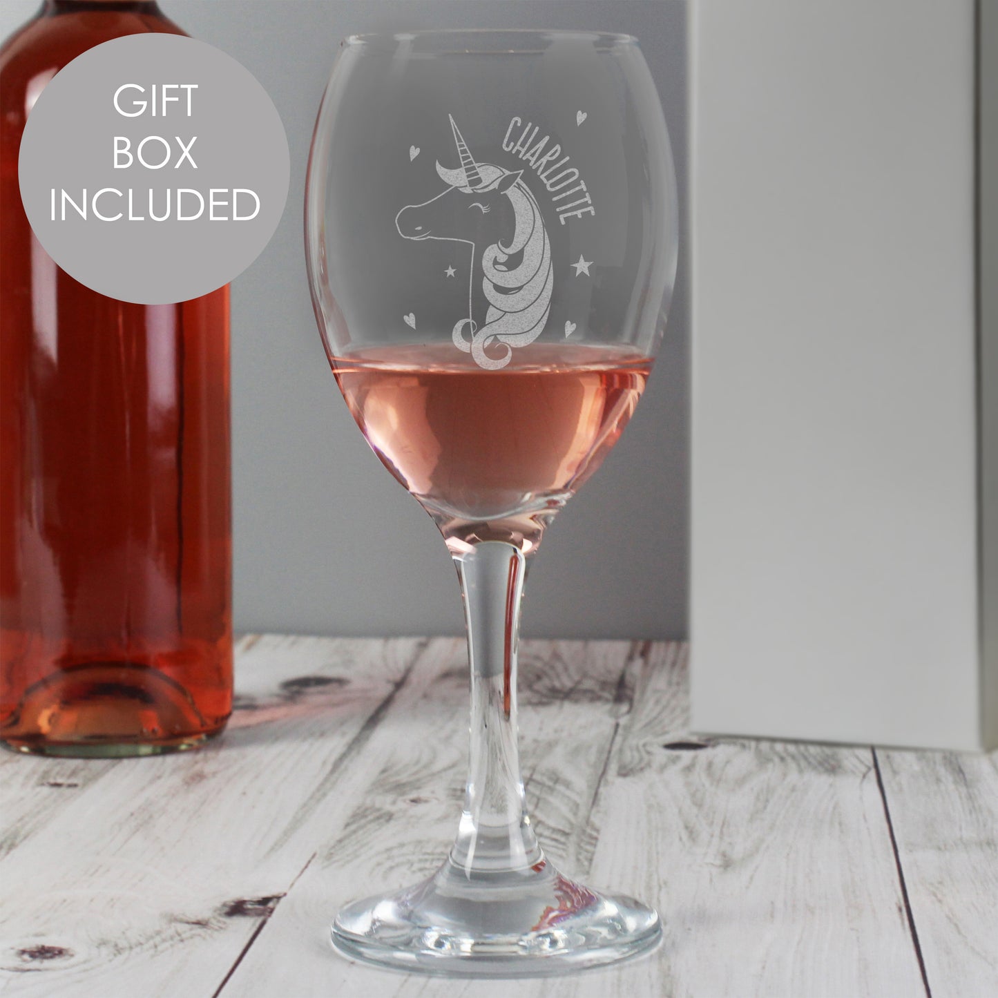 Personalised Unicorn Engraved Wine Glass - MK&JD Gifts