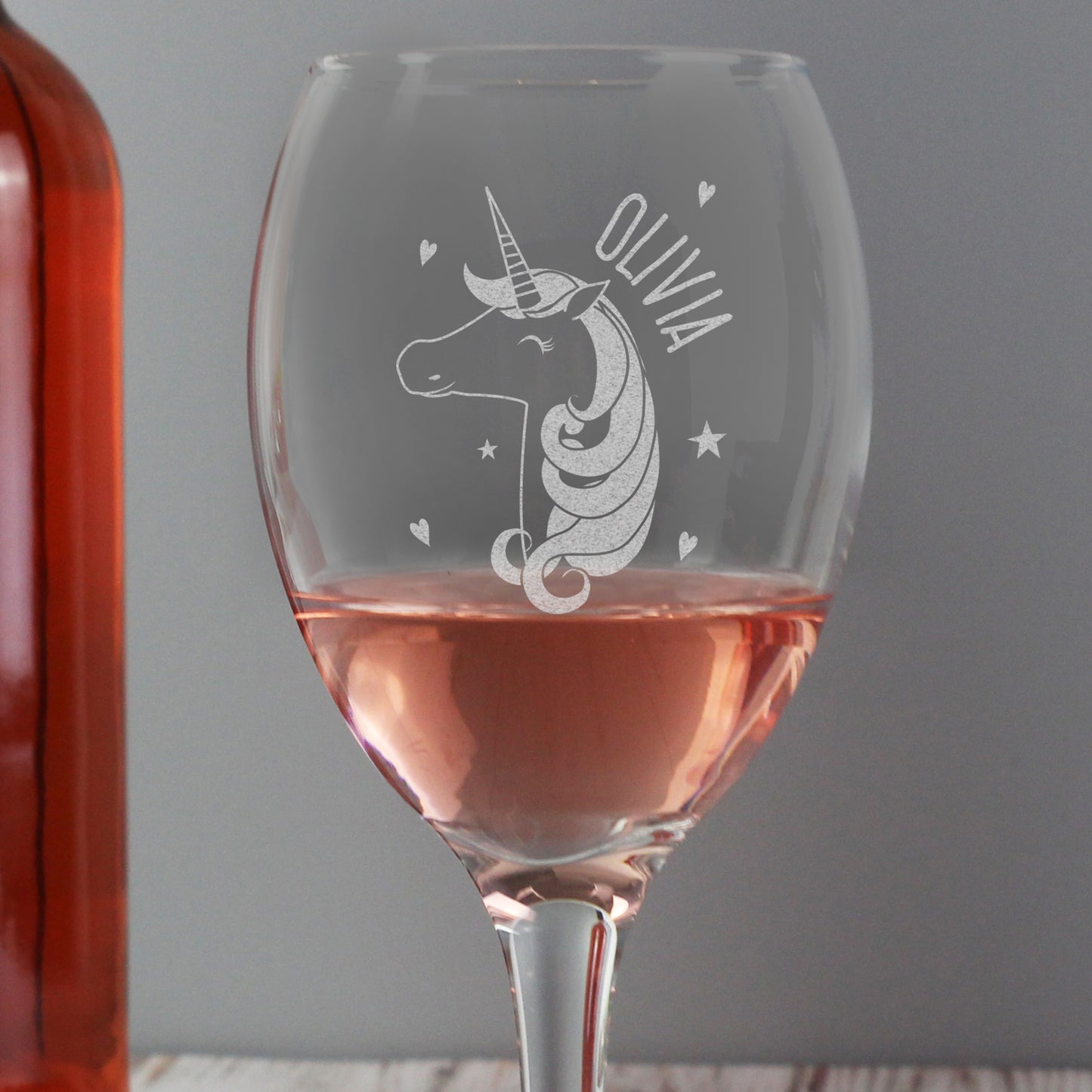 Personalised Unicorn Engraved Wine Glass - MK&JD Gifts