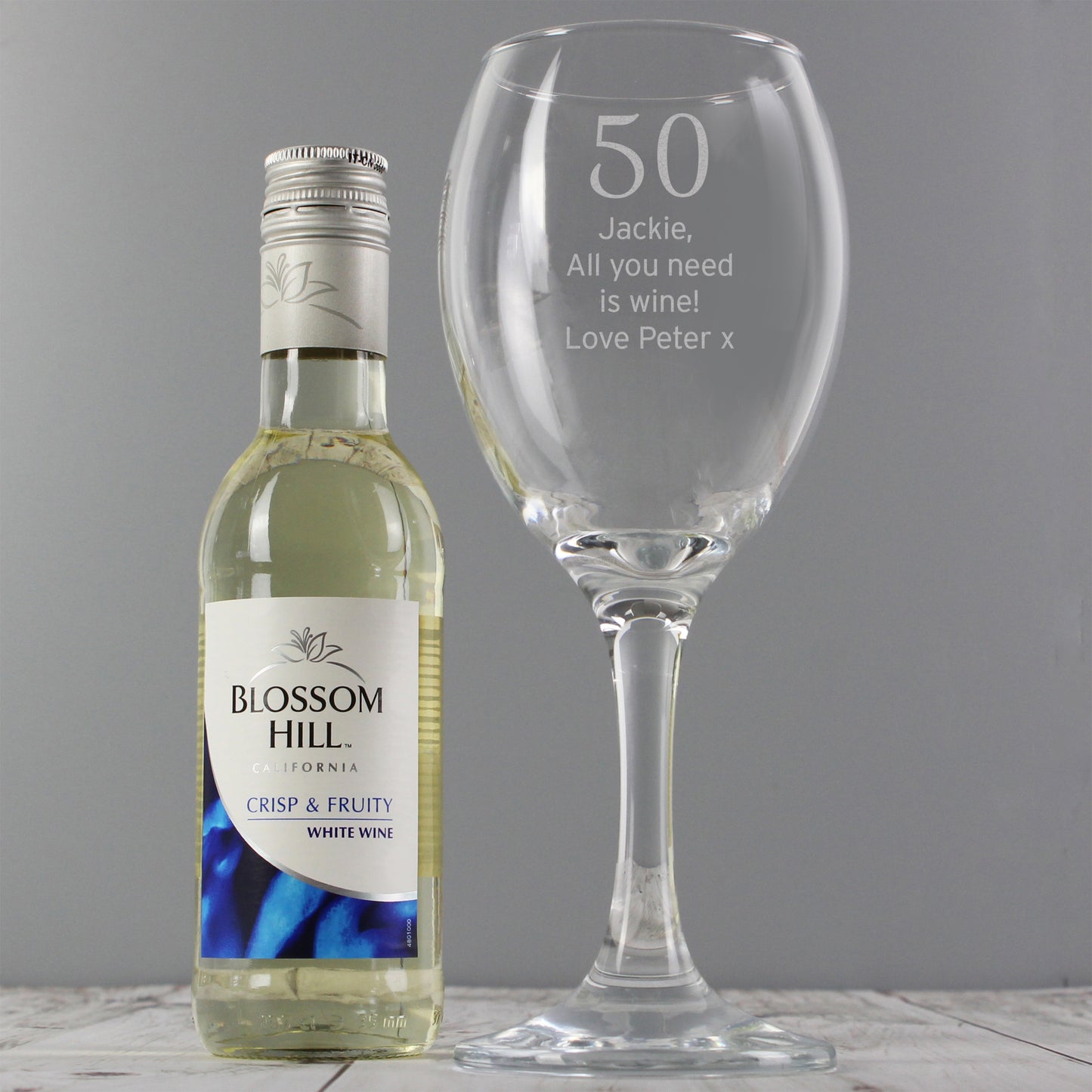Personalised White Wine & Big Age Wine Glass Set - MK&JD Gifts