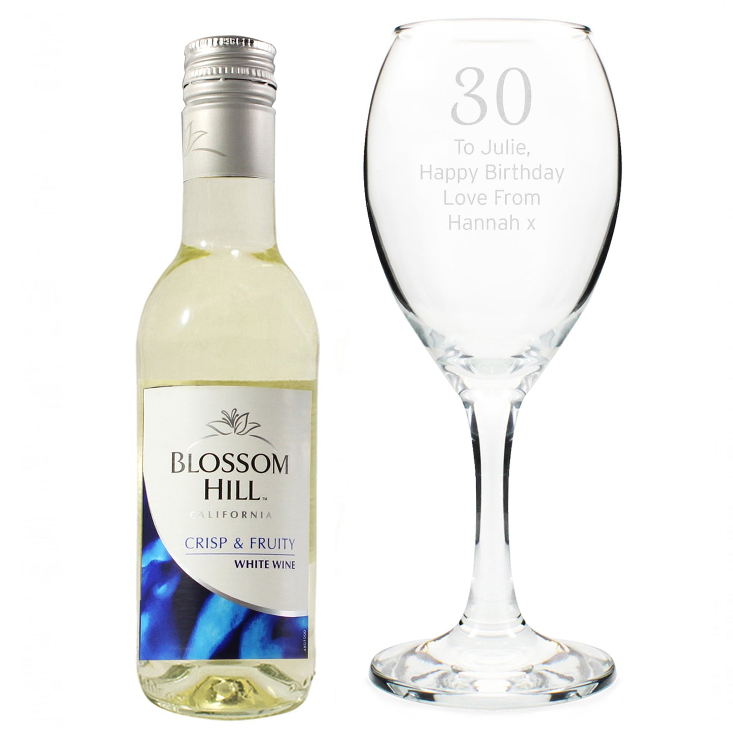 Personalised White Wine & Big Age Wine Glass Set - MK&JD Gifts