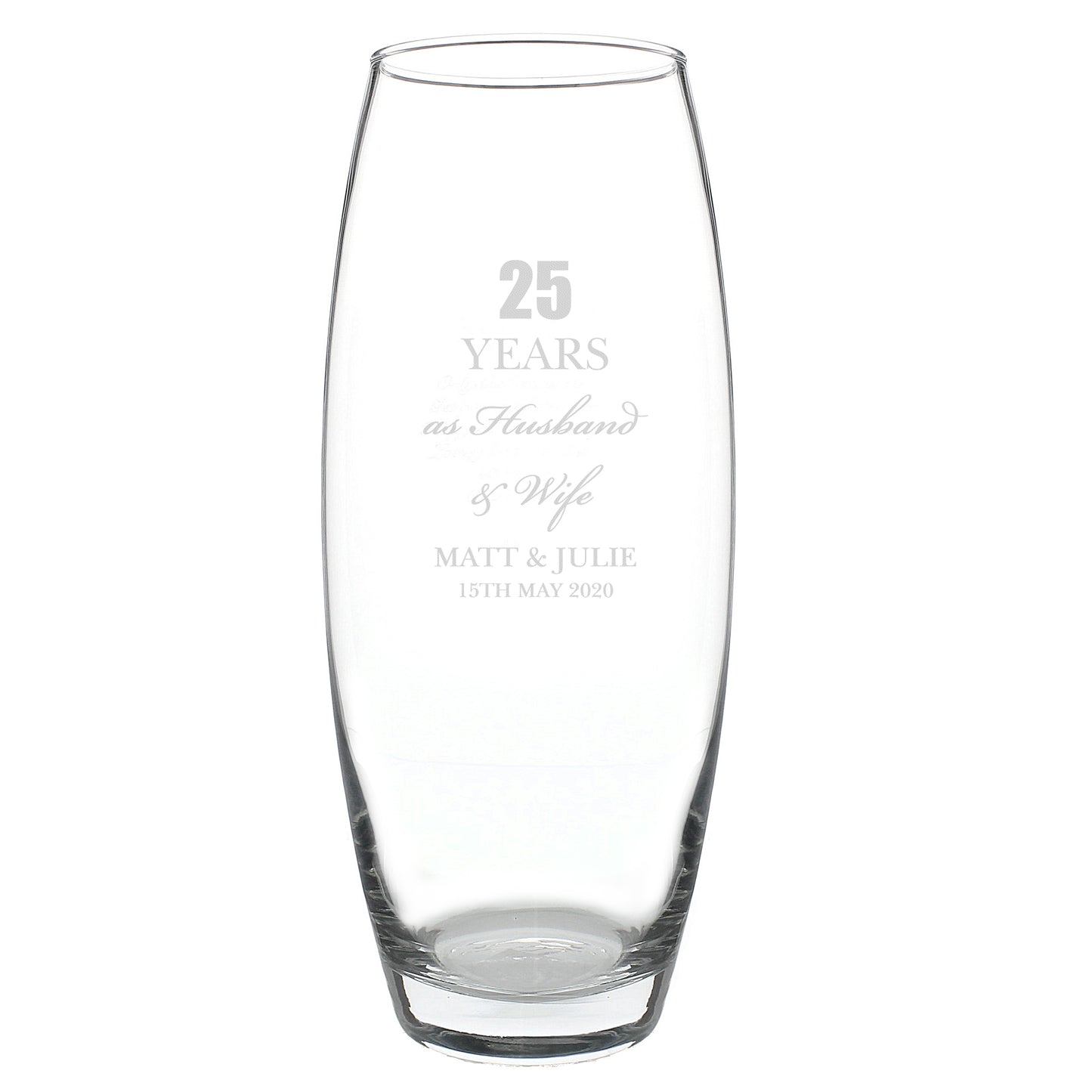 Personalised Anniversary Bullet Vase - MK&JD Gifts