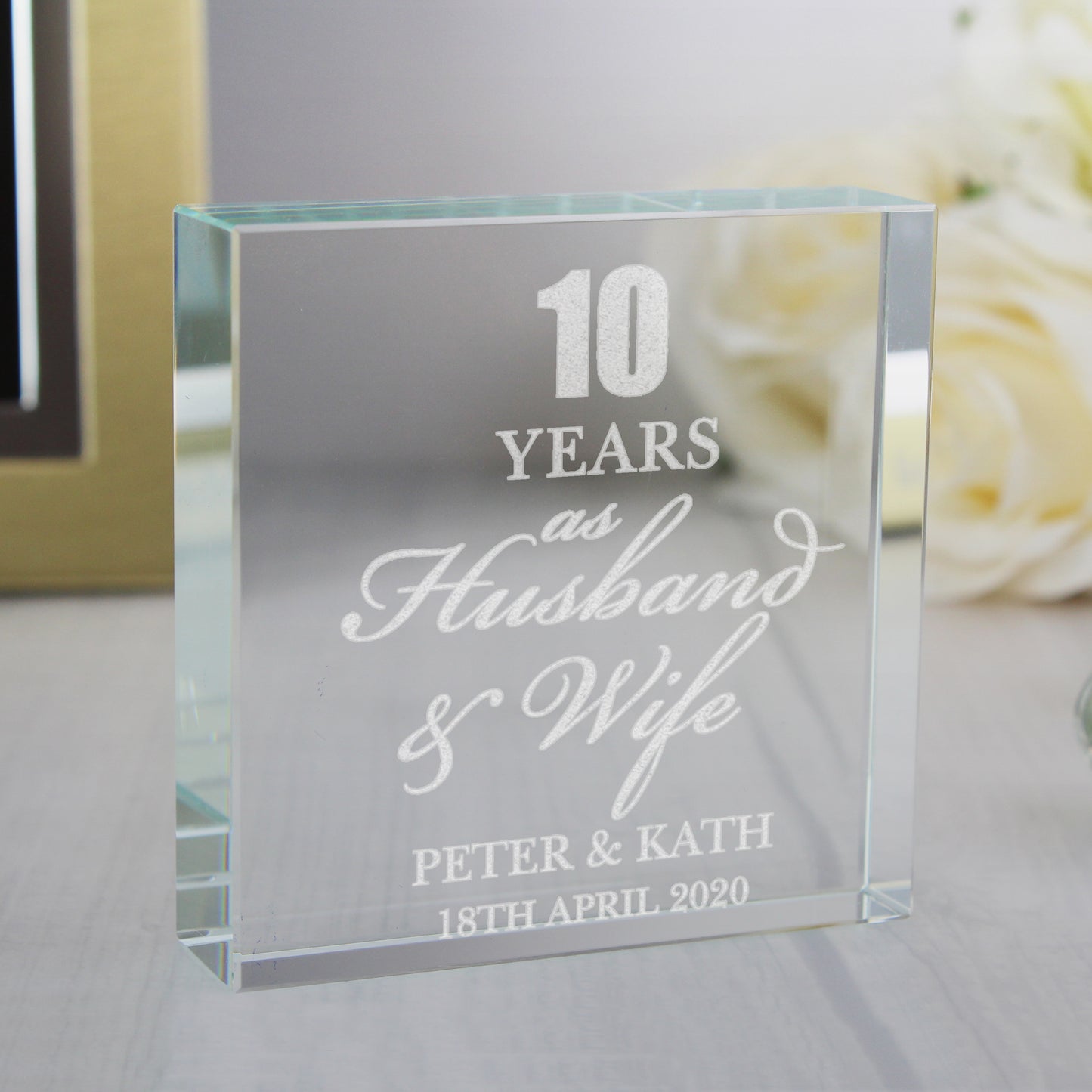 Personalised Anniversary Crystal Token - MK&JD Gifts
