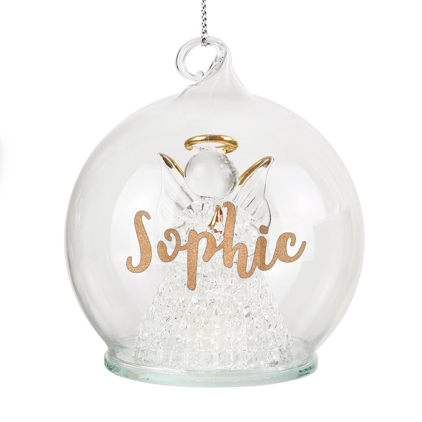 Personalised Christmas LED Angel Bauble - MK&JD Gifts