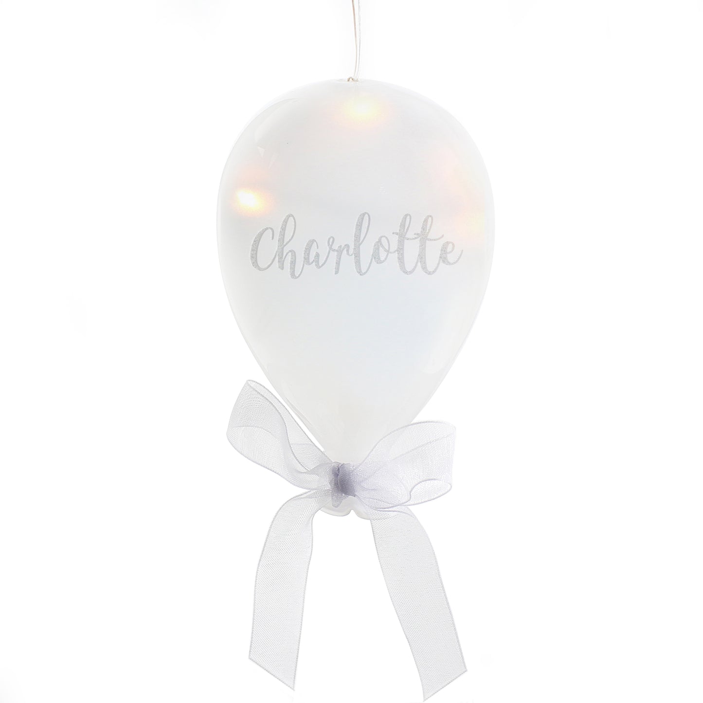 Personalised Message LED Hanging Glass Balloon - MK&JD Gifts