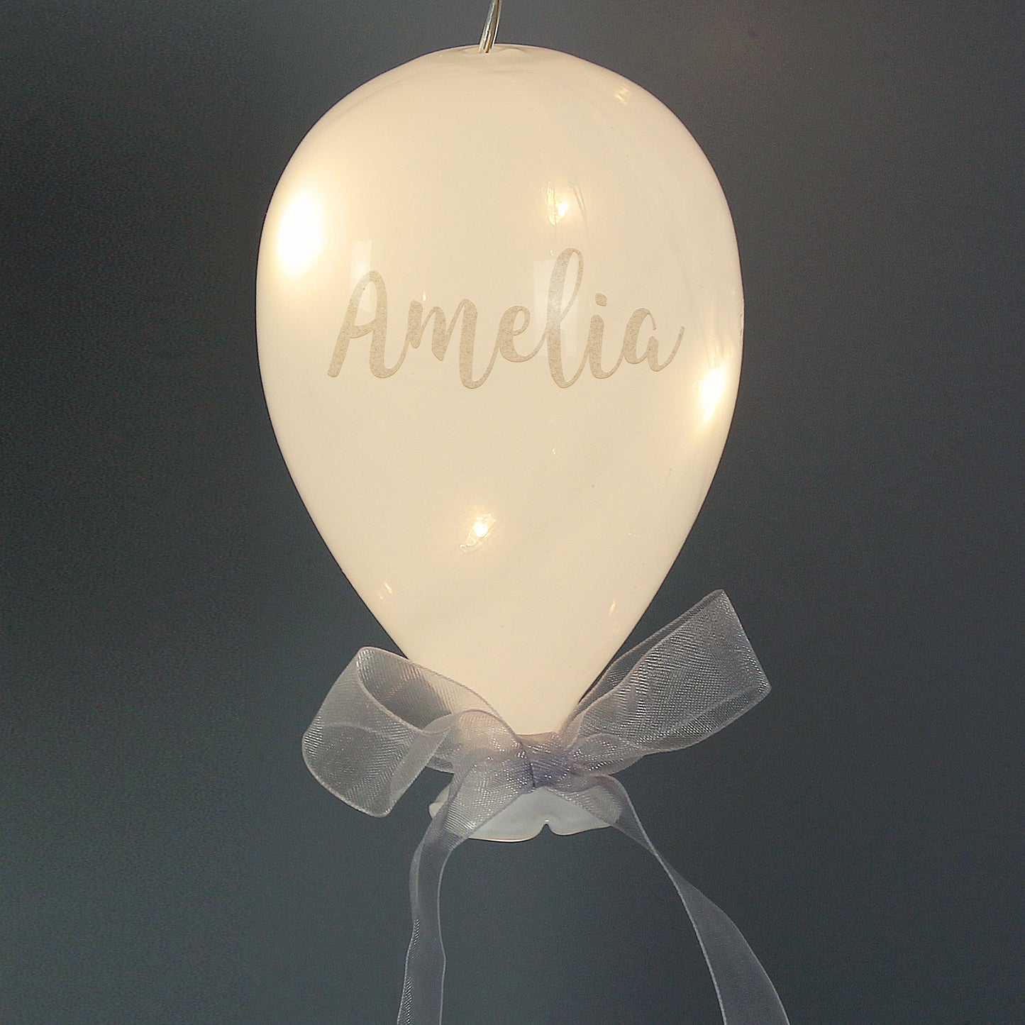Personalised Message LED Hanging Glass Balloon - MK&JD Gifts
