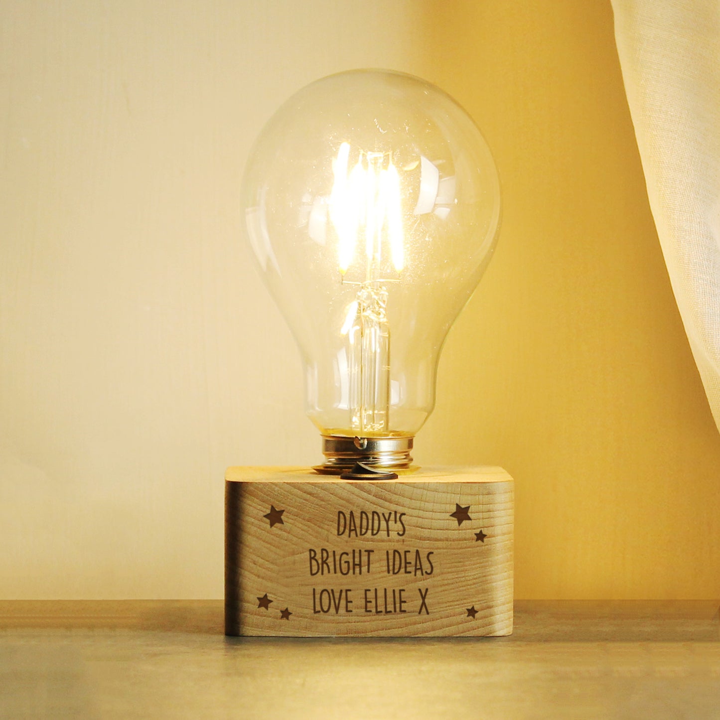 Personalised Stars LED Bulb Table Lamp - MK&JD Gifts