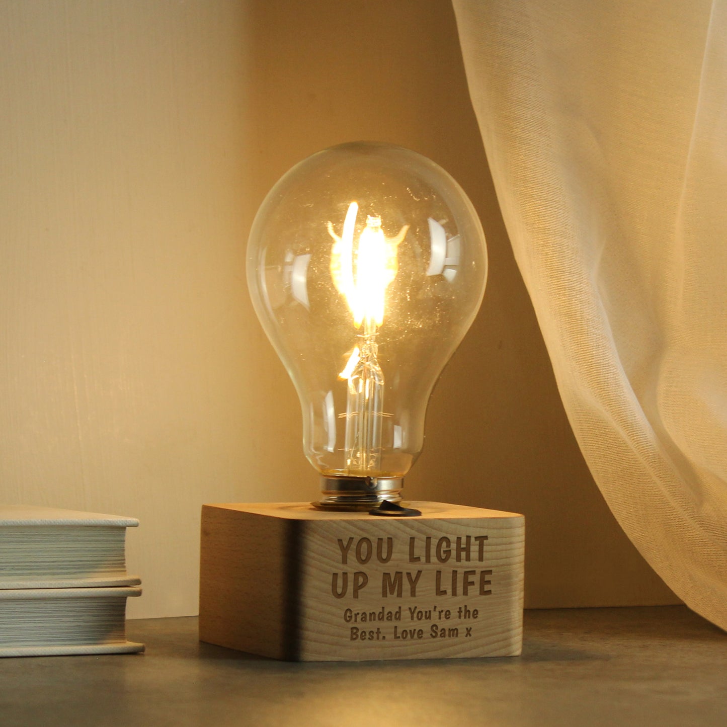 Personalised You Light Up My Life LED Bulb Table Lamp - MK&JD Gifts