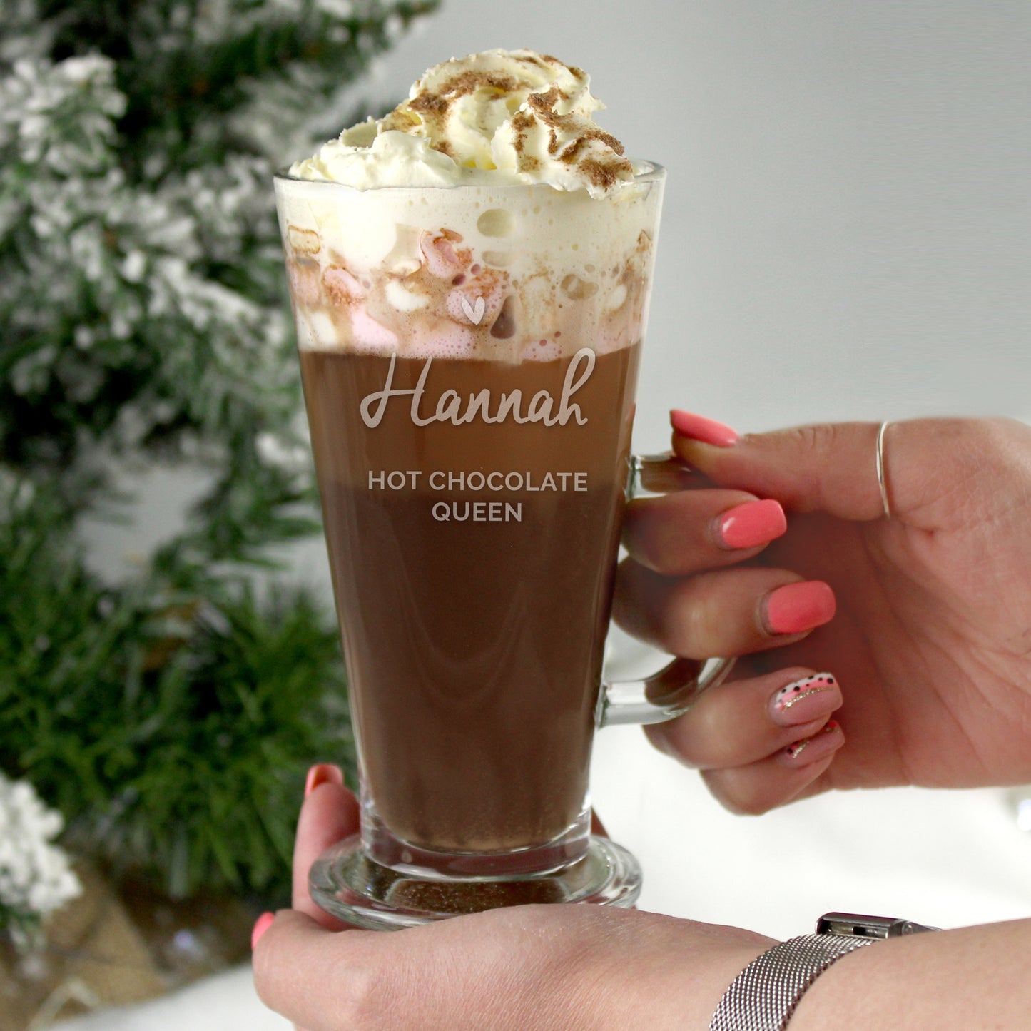 Personalised Heart Latte Glass - MK&JD Gifts