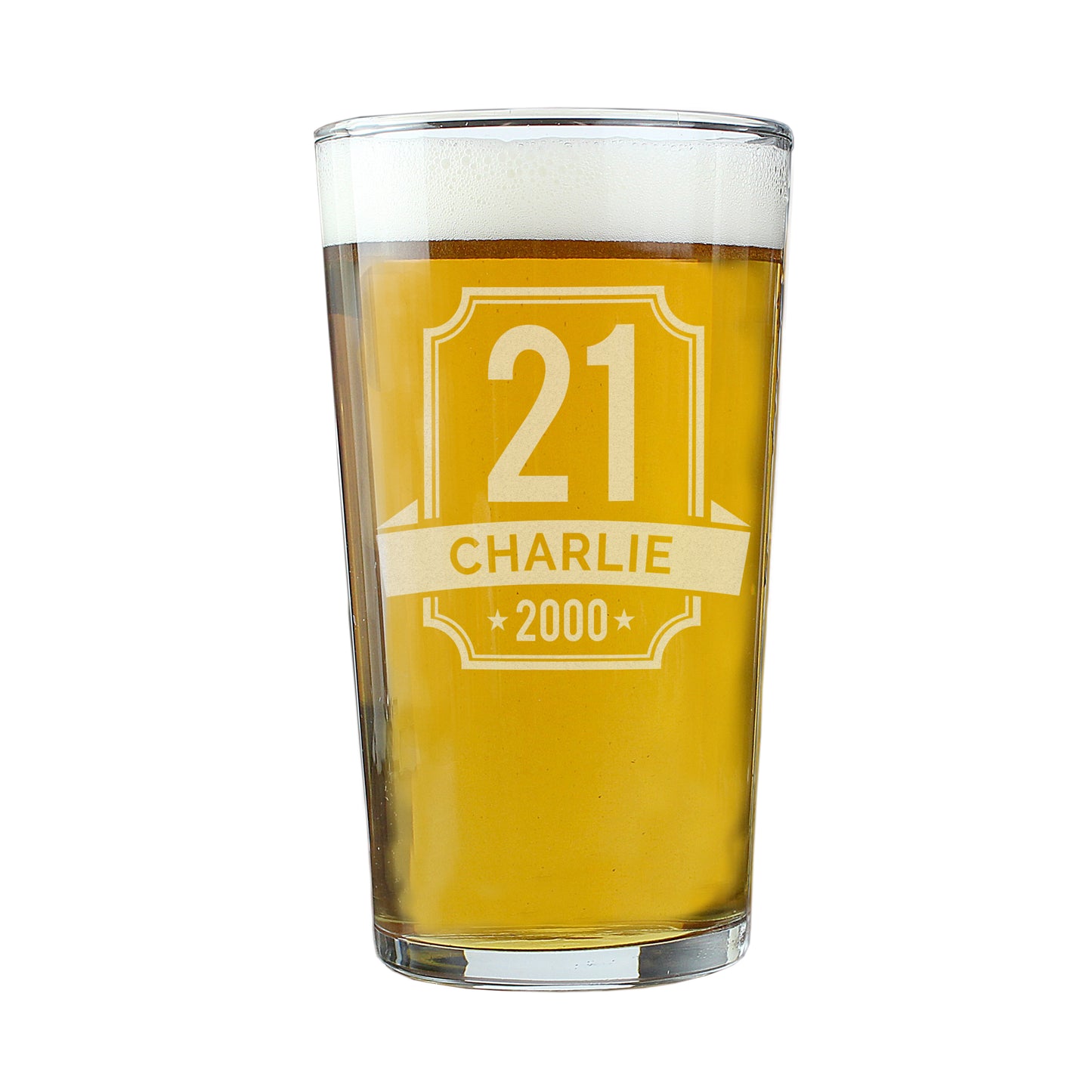 Personalised Big Age & Name Birthday Pint Glass - MK&JD Gifts